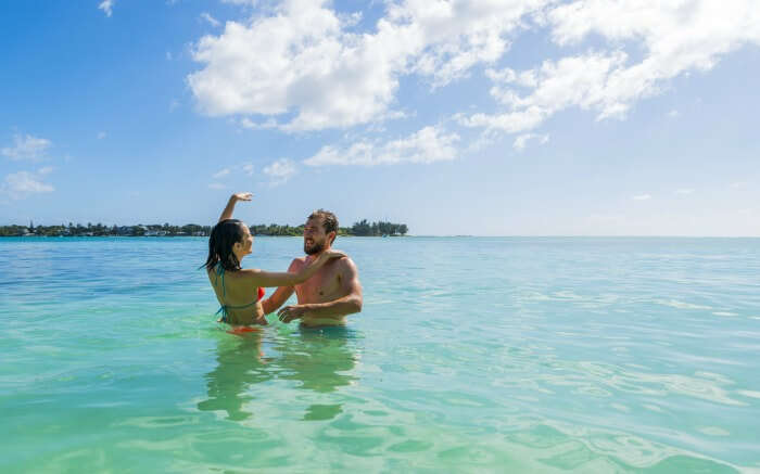 A couple in Mauritius