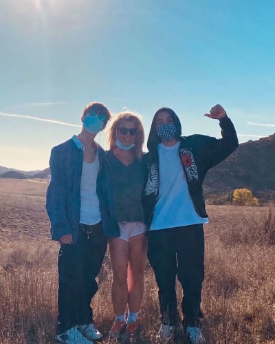 Britney Spears Sons Sean Preston and Jayden Hiking