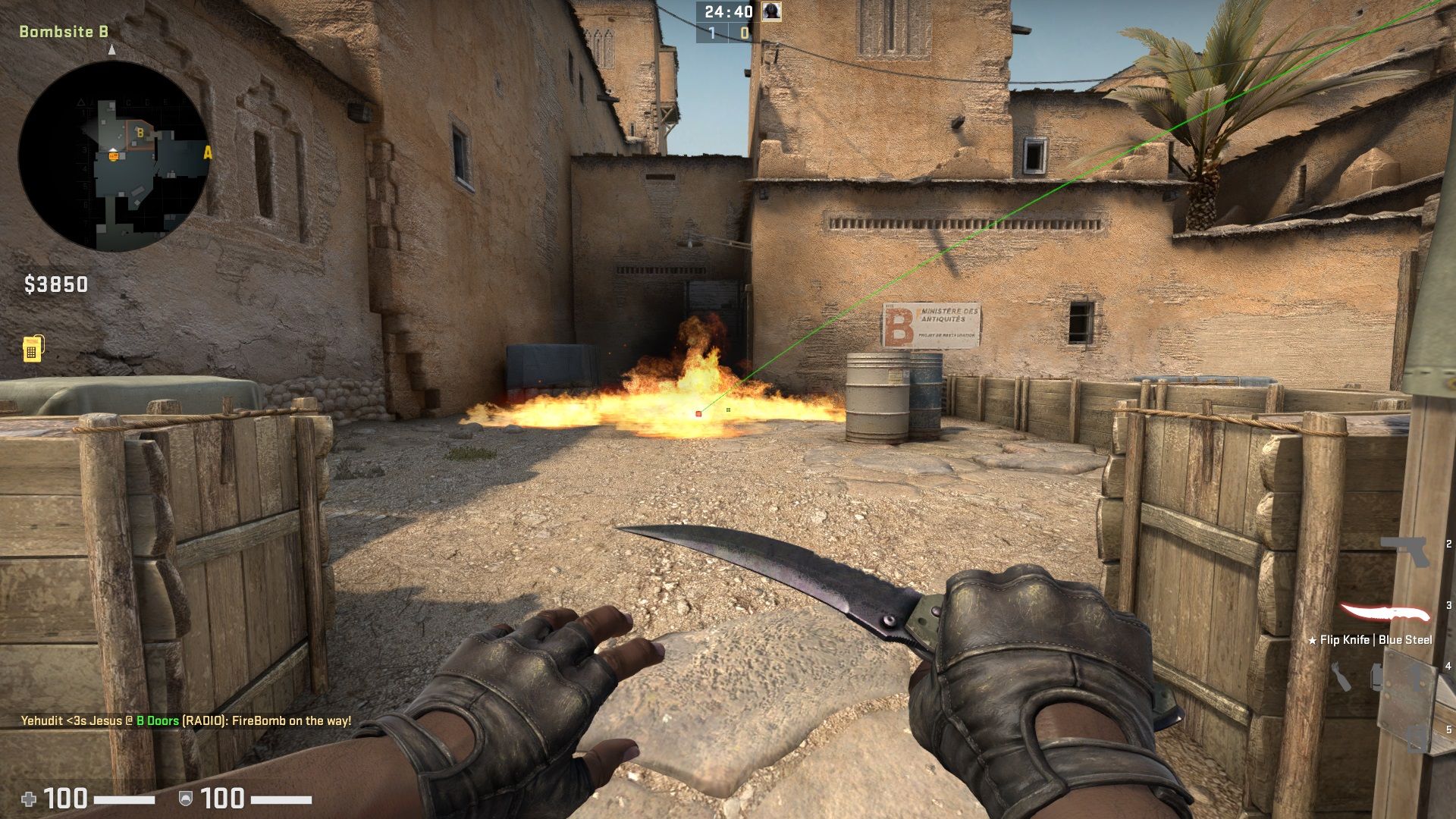 CSGO Dust 2 B Assault Molotov B Backsite