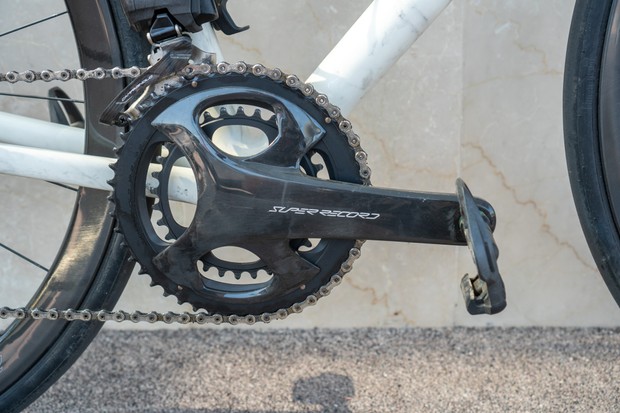 Campagnolo Super Record Wireless crankset and front derailleur