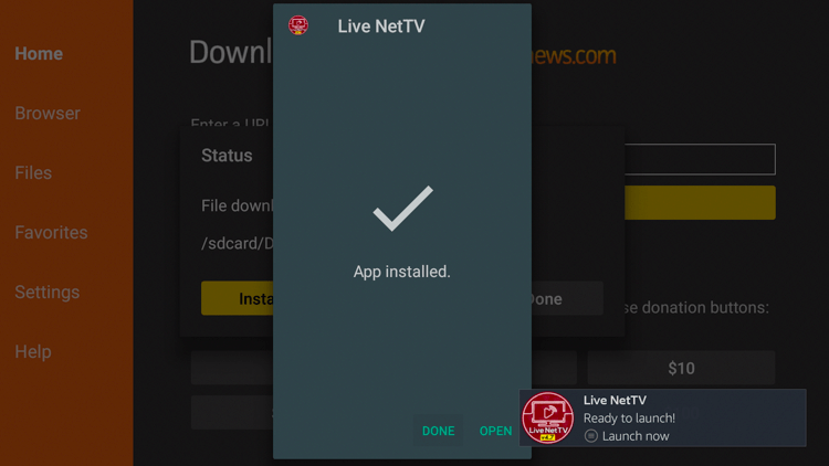 Launch the Live Net TV app on your Firestick.