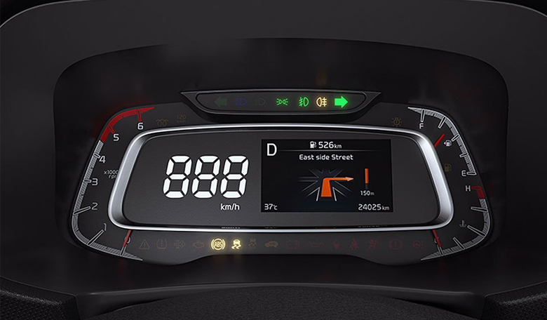 Đồng hồ đo lường trên Kia Sonet 2023 rất hiện đại
