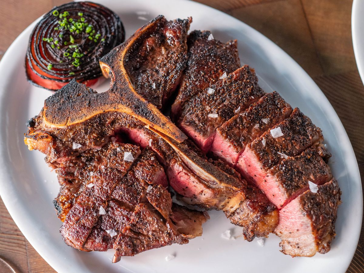 Indulge in the delectable magic of a succulent porterhouse for two.