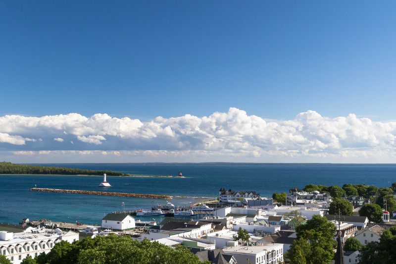 Mackinack Island on the Michigan coastline in northern USA