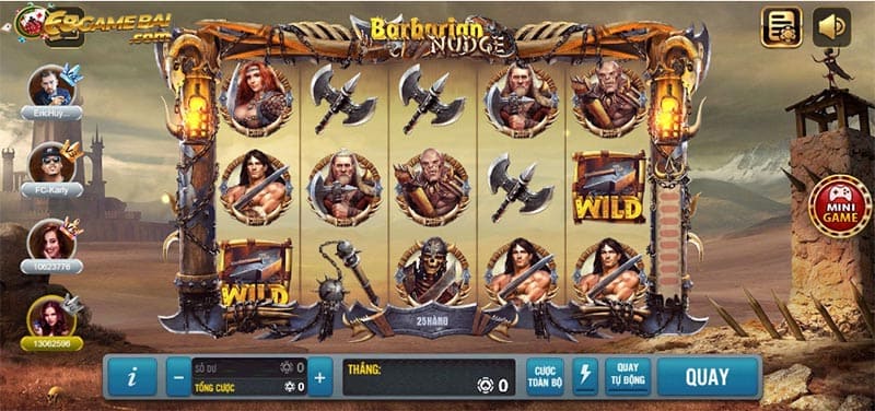 Nổ hũ Barbarian Nudge là tựa game cực hay tại 68 game bài