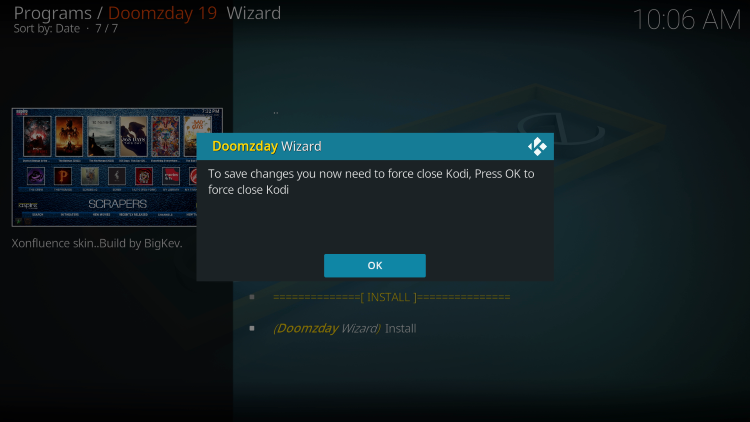 Return back to the home screen of Kodi and select Add-ons from the main menu. Then select Doomzday Wizard.