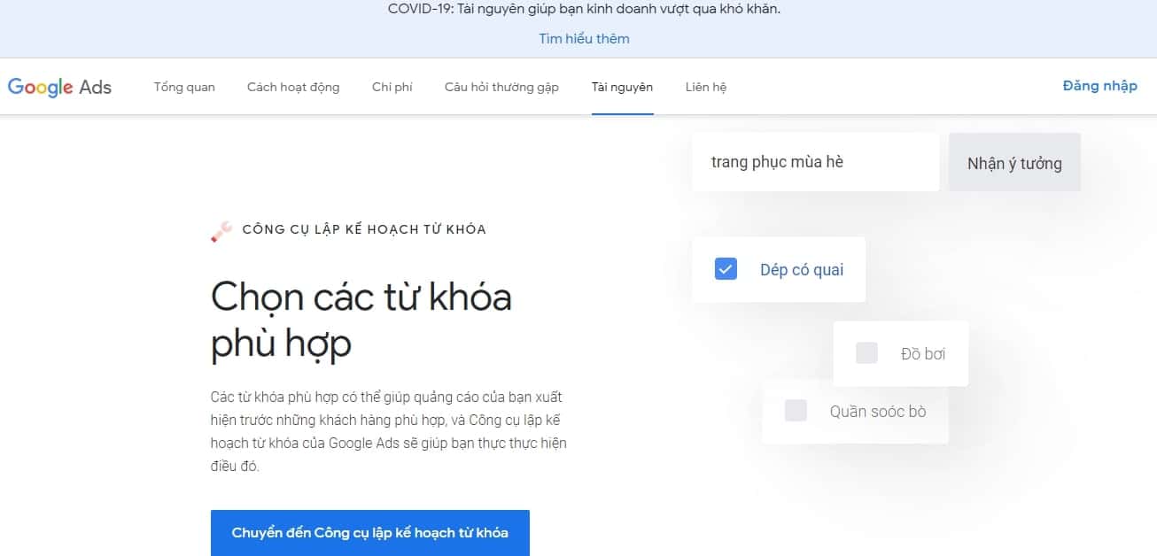 Phan mem seo tu khoa Google Keyword Planner