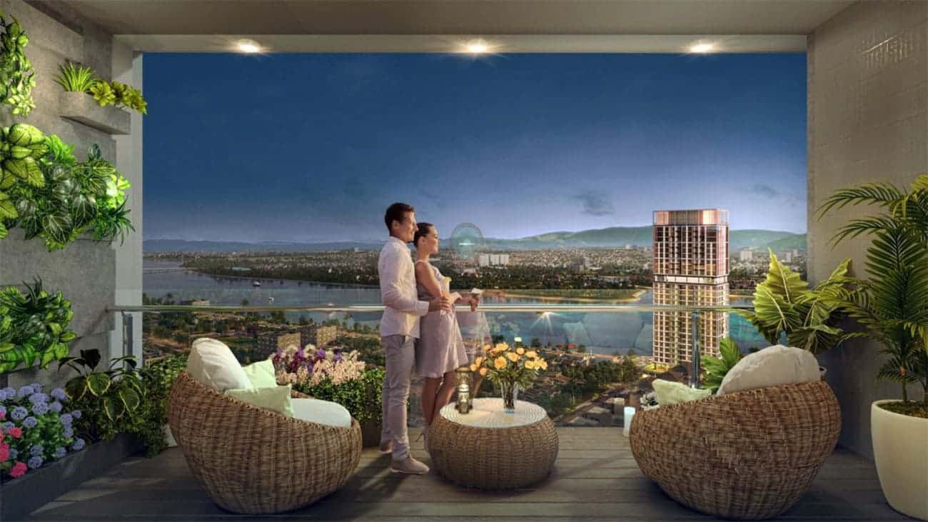 Phối cảnh căn hộ Sun Cosmo Residence có tầm nhìn hướng sông Hàn.