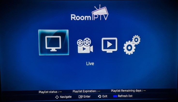 Room IPTV is a live TV player that requires an M3U URL of your current IPTV provider in order to create a playlist.