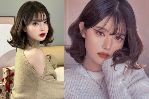 Kiểu tóc layer nữ mặt tròn có mái mullet