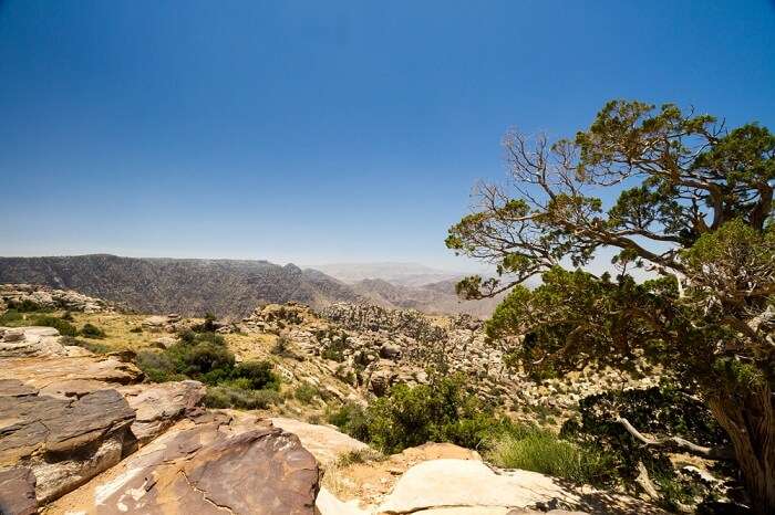 The vast expane of Dana Biosphere Reserve located in Jordan