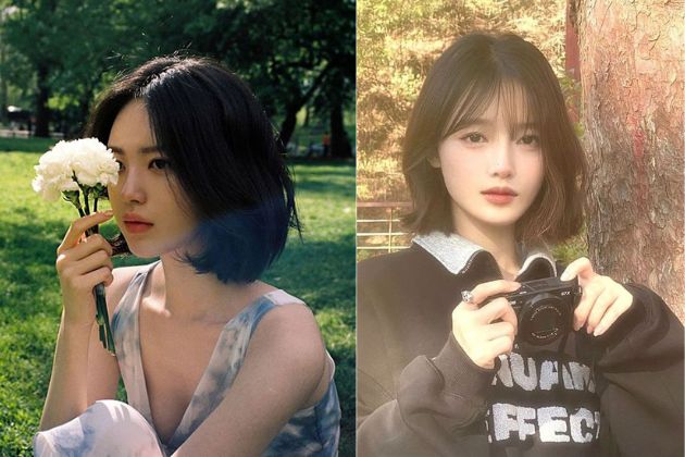 Kiểu tóc layer nữ mặt tròn có mái Hàn Quốc