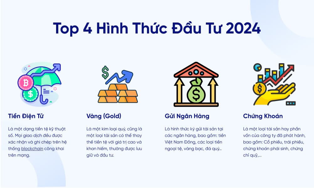 Top 4 hình thức đầu tư 2024