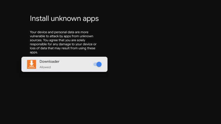 Turn on unknown sources for the Downloader app. After doing so it will say 