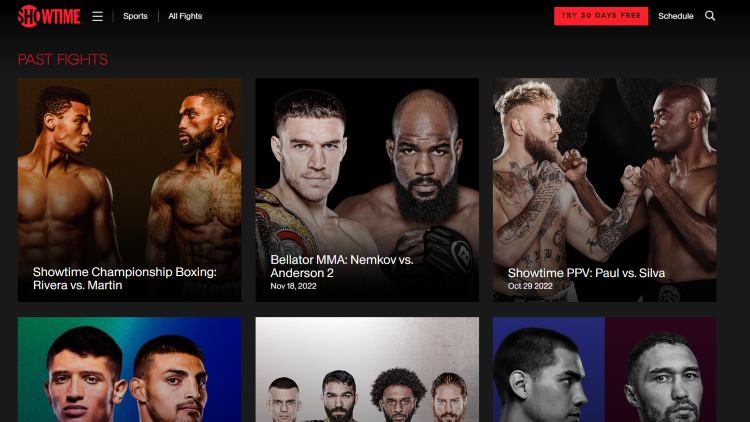 Users will find options for ordering upcoming fights, highlights, recaps, and much more.