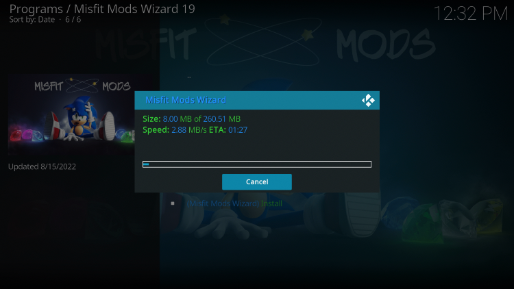Wait a minute or two for the build to download.