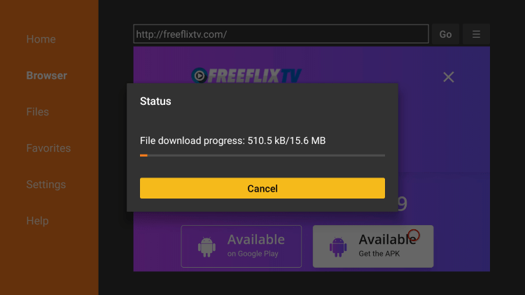 Click Install freeflix tv