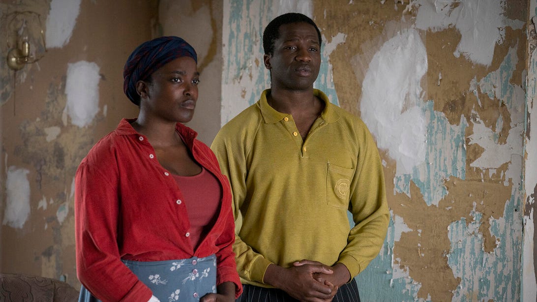 Wunmi Mosaku and Sope Dìrísù, His House