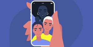 a group selfie of multiethnic friends, social media content, viral posts, bff, millennial lifestyle