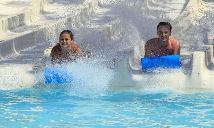 couple in water park rhodes