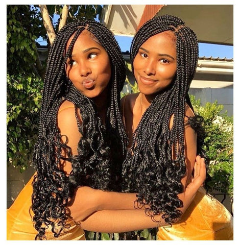 curly knotless braids