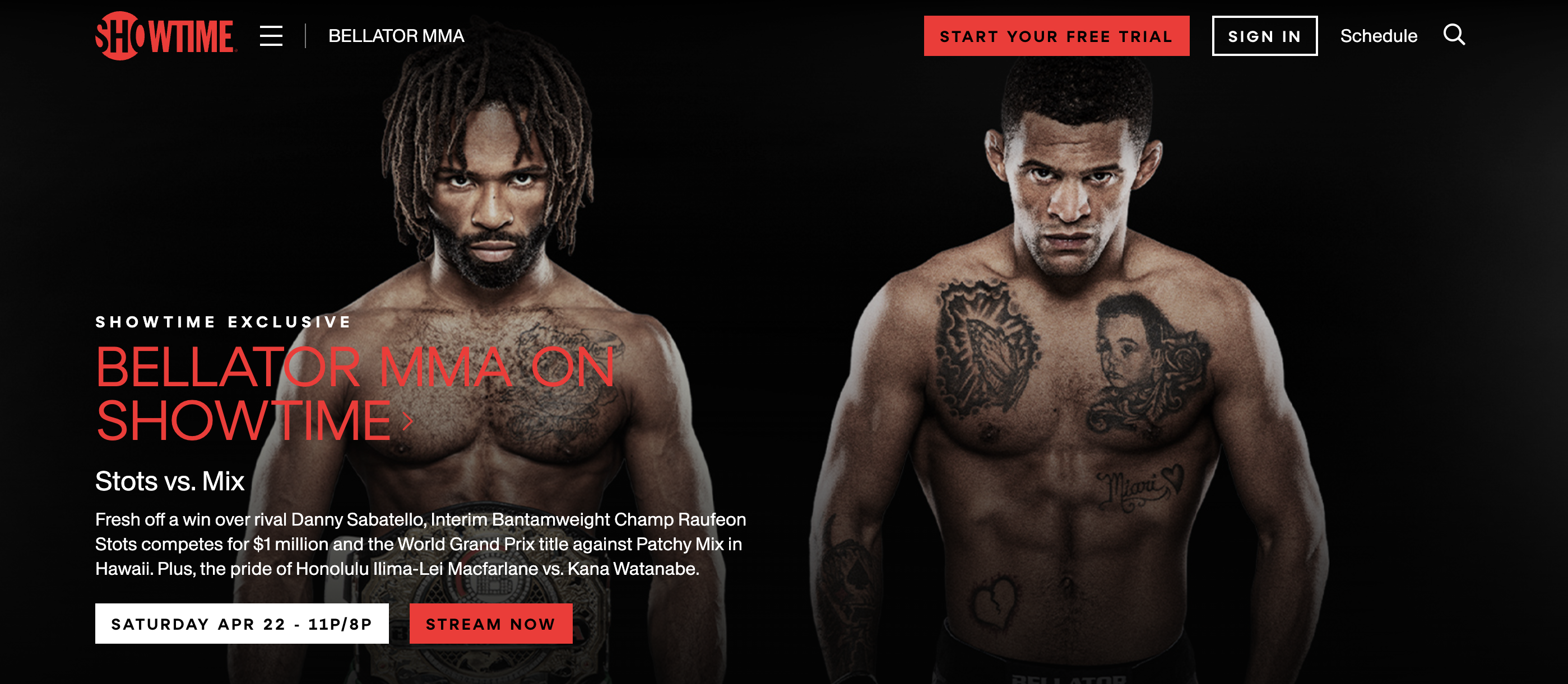 how to watch bellator free showtime