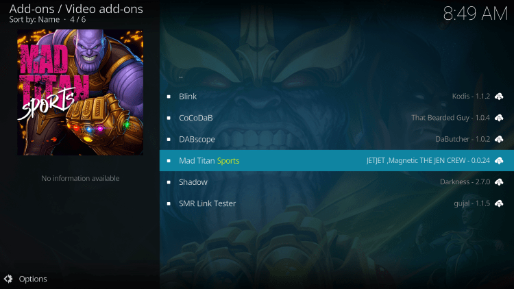 mad titan sports kodi addon live tv