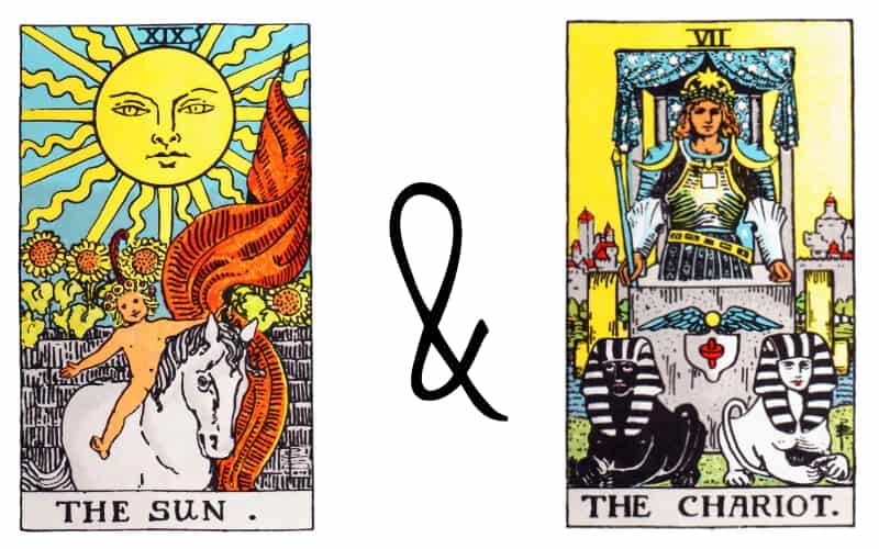 sun and chariot card combination in tarot