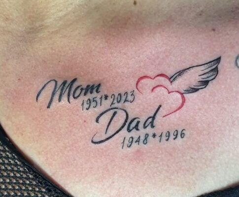 tattoo chữ về cha mẹ và năm sinh