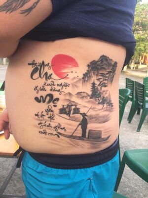 tattoo về cha mẹ ở eo cực ý nghĩa